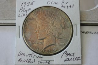 1935 Proof Like Rainbow Tone Gem Bu,  Peace Dollar