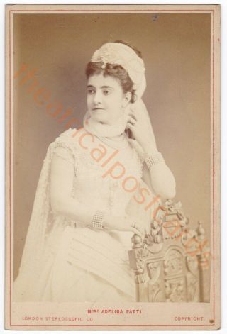 Opera Soprano Adelina Patti.  London Stereoscopic Co.  Cabinet Card Photo