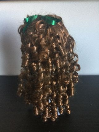 Brown Hair Long Length Wig,  Curley Ringlets Doll Wig - Sz 12” (w19)
