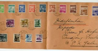 1943 JAPAN OCCUPATION OF NETHERLANDS INDIES COVER,  20 COLORS FRANKING 3