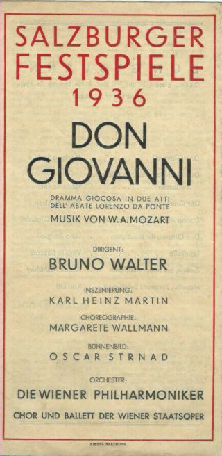 1936 Bruno Walter Salzburg Don Giovanni Stabile Konetzni Giannini Borgioli Ettl