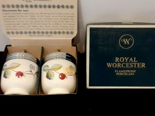 Set Of 2 Vintage Astley 3.  5 " Porcelain Royal Worcester Egg Coddler Cups England