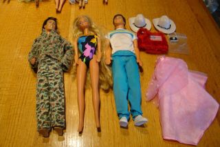 1 Barbie Mattel 1966,  And 2 Ken Dolls 1983 And 1997 Plus Accessories9