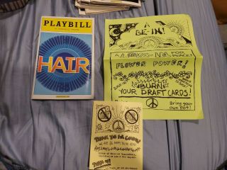 Hair Broadway Opening Night Playbill & Flyers,  Caissie Levy Gavin Creel