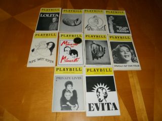 10 Playbill Broadway Lolita Grand Hotel 42nd Street Lestat Private Lives Evita,