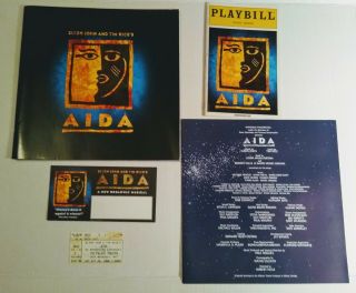 Aida - Playbill,  Souvenir Brochure,  Ticket Stub - Palace Theater October,  2000
