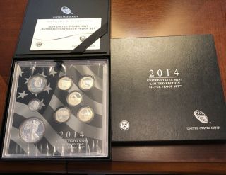 2014 United States Limited Edition Silver Proof Set With Ogp &