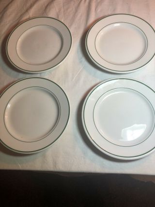 Buffalo China Green Stripe Restaurant Ware 9” Plates Set Of 4