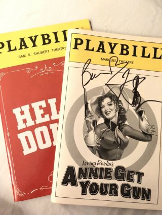Signed Annie Get Your Gun 1999 Playbill Bernadette Peters Tom Wopat,  Hello Dolly
