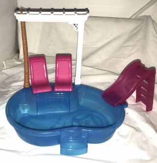 Barbie GLAM SWIMMING POOL with Lounge Chairs and Slide - - Pool Playset - 2