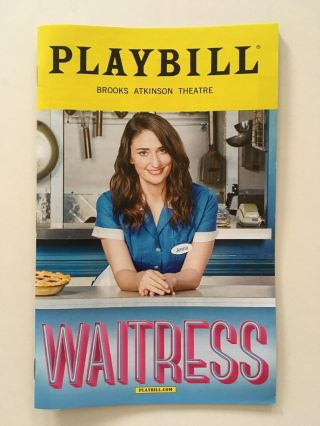 Waitress Playbill Broadway - April 2017 - Sara Bareilles,  Christopher Fitzgerald