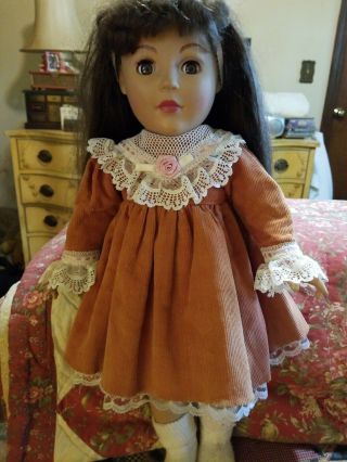 Cordury And Lace Dress For A 17 - 18 Inch Doll