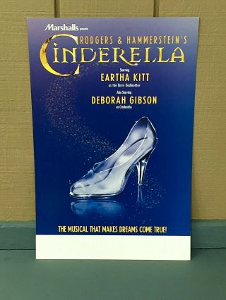 Cinderella Theatre Broadway Window Card Poster 22 " X 14 " Eartha Kitt Deb Gibson