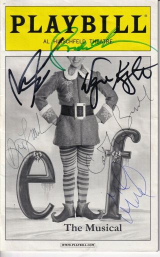 Elf The Musical Leslie Kritzer,  Beth Leavel & Cast Signed Broadway Playbill