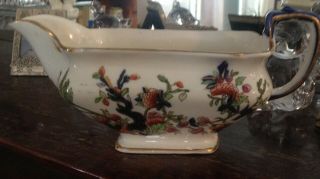 Vintage Indian Tree Opaque China S Hancock & Sons Gravy Boat Blue Handle