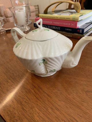 Belleek Of Ireland Porcelain Shamrock Teapot 11th Mark