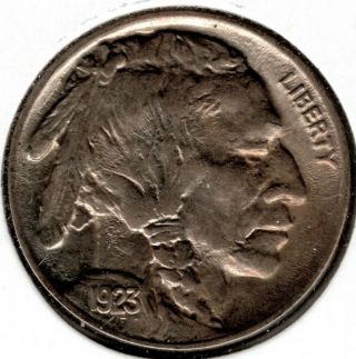 1923 Indian Head (buffalo) 5 Cent Nickel - Unc,