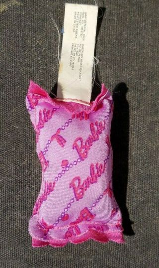 2012 Mattel Barbie Hot Pink Bed Pillow Doll Dollhouse Says Barbie Written 3 