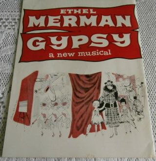 1959 Broadway Musical " Gypsy " Starring Ethel Merman Jack Klugman Theatre Program