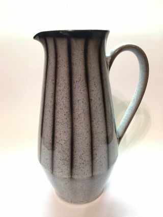 Mcm Denby England Stoneware Studio Pattern Tall Pitcher Gray With Brown Stripes