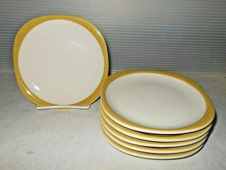 Mid Century Vintage Syracuse China Set Of 6 Trend 97 - 1 Gold Trim Bread Plate 6 "