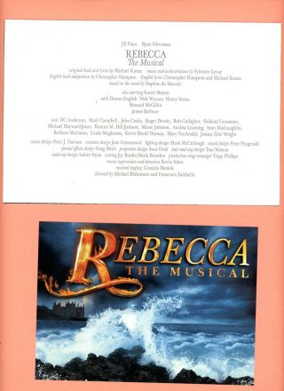 Rebecca 2012 Mailer Failed Broadway Musical