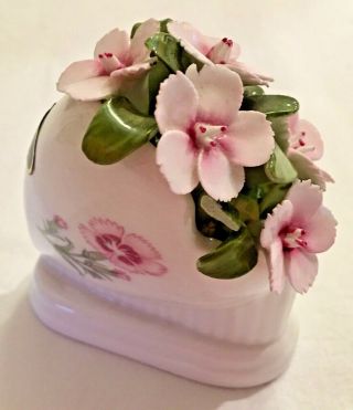 Aynsley Bone China Carnation Figurine With Label,  Made In England Vtg