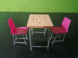 Barbie Furniture Set With Dining Table And Two Chairs