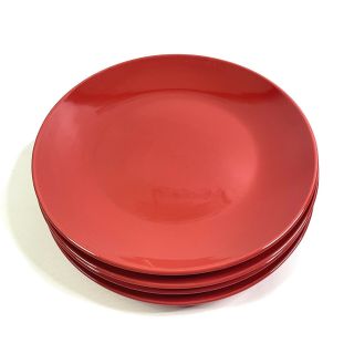 Set Of 4 Royal Norfolk Solid Red Dinner Plates 10 1/2 "