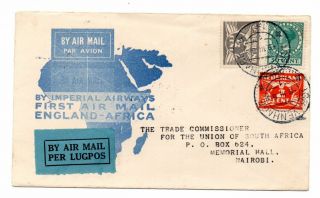 Netherlands 1931 Accept For Imperial Airways Flight To Kenya Scarce Stage