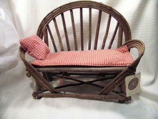 Boyds Bears Brooke’s Willow Wood Settee Doll/bear Furniture With Tag
