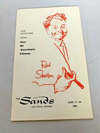 Red Skelton Sands Las Vegas 1969 Brochure Fold Out Mailer Flyer Advertisement