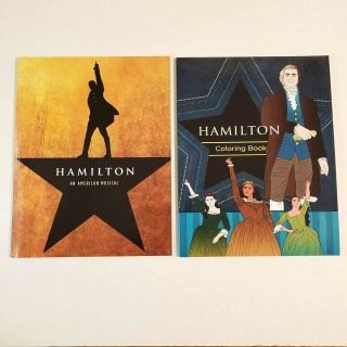 Set Of 2 Hamilton Broadway Musical Coloring Books,  Official,  Pristine No Marks