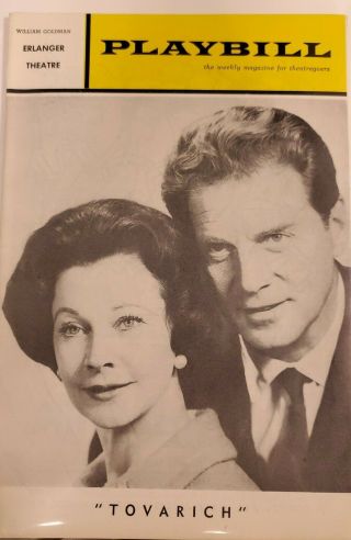 1963 Playbill Tovarich Vivien Leigh & Jean Pierre Aumont Erlanger Theatre