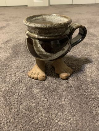 Vintage Muddy Waters Pottery Coffee Mug / Planter With Legs And Bare Feet