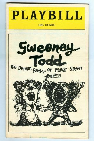 Vintage 1979 Sweeney Todd At Uris Theatre Playbill Angela Lansbury & Ticket