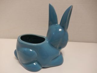 ANTIQUE 1940 ' s RED WING POTTERY BLUE RABBIT/ BUNNY PLANTER 1339 5 