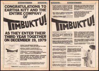 Timbuktu _eartha Kitt_original 1979 Trade Ad Promo / Poster_theatre_musical