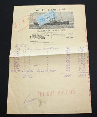 France 1926 Revenue On Complete White Star Line Ship Manifest - Rms Majestic