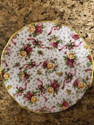 Royal Albert Old Country Roses Ruby Celebration Pink Chintz 8 " Dessert Plate