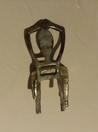 vintage dollhouse furniture chair.  handmade metal.  2 