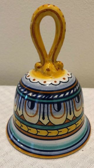 Gialletti Pimpinelli Gp Deruta Italy Hand Painted Bell Ceramic Pottery