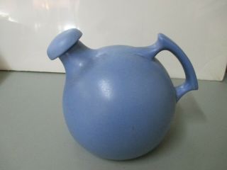 Vintage Rumrill Pottery Ball Jug Water Pitcher Matte Blue