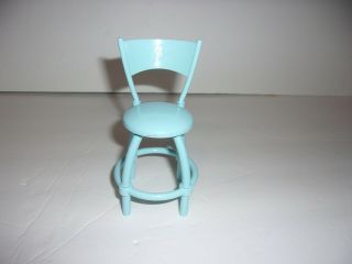 Barbie Light Blue Bar Stool Chair Curved Back " B " Logo Furniture 5 "