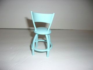 Barbie Light Blue Bar Stool Chair Curved Back 