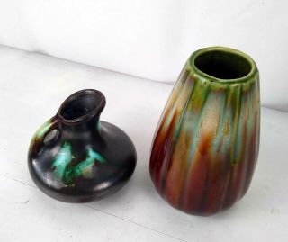 2 Petite Faiencerie De Thulin Vases.  Made In Belgium C 1925