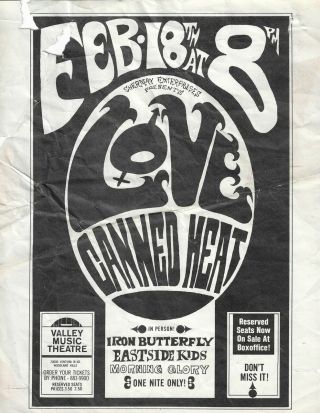 Vintage Flyer Love,  Canned Heat,  Iron Butterfly - Valley Music Theatre