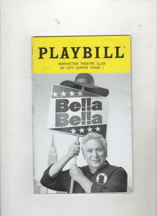 Bella Bella Harvey Fierstein Manhattan Theatre Club Playbill Program