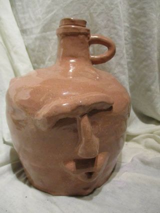 Vintage Face Ugly Jug Pottery 3 Faces Unsigned
