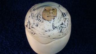 Jude Holdsworth Trinket Box Pottery One Face Star 1988